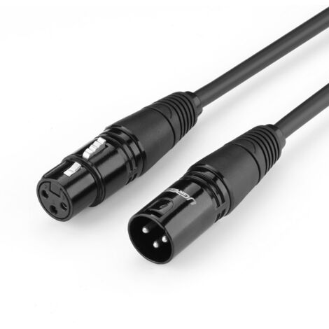 Câble d'extension audio pour microphone XLR, 5 m, noir