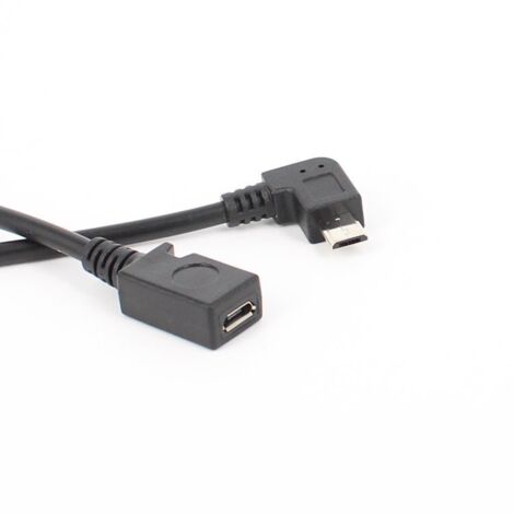 Câble d'extension coudé à 90° avec connecteur micro mâle vers femelle pour la charge de données des téléphones Android