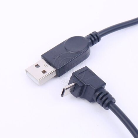 Câble d'extension de charge de données pour téléphones/tablettes Android : connecteur micro USB coudé à 90° vers USB 2.0A mâle droit