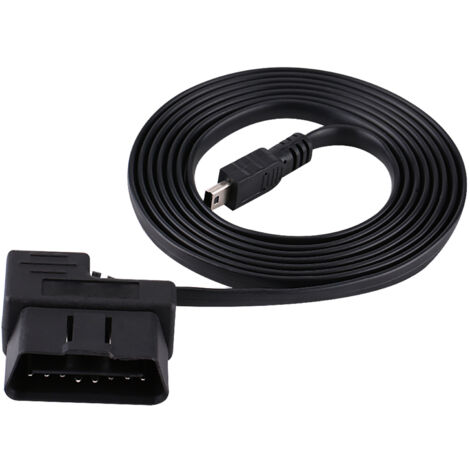 Câble d'extension de diagnostic auto - 180 cm, connecteur OBD2 16 broches vers Mini USB