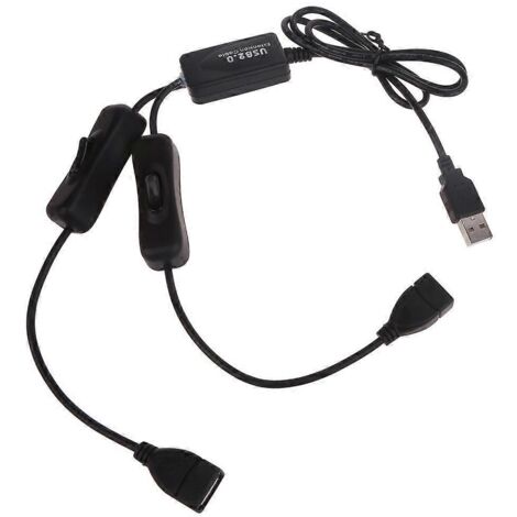 Câble d'extension de ligne de transfert de données USB avec interrupteurs marche/arrêt indépendants