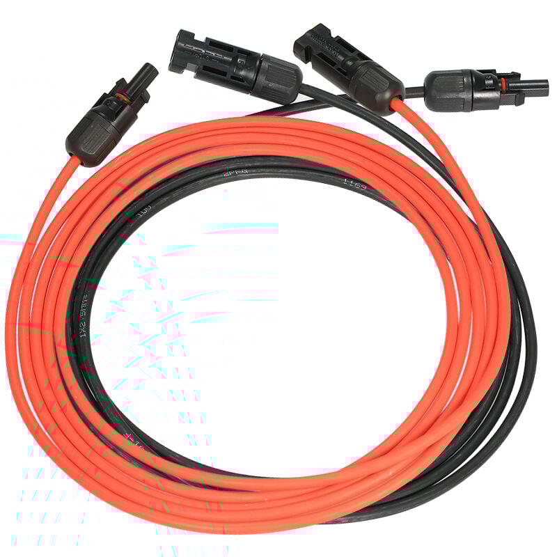 Câble d'extension pour panneau solaire avec connecteur rouge+noir paire 10AWG, 3m/10 pieds