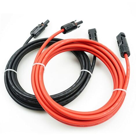 1 Paire / Noir Rouge Panneau Solaire Extension Câble PV Connecteur 12 Awg  5/10