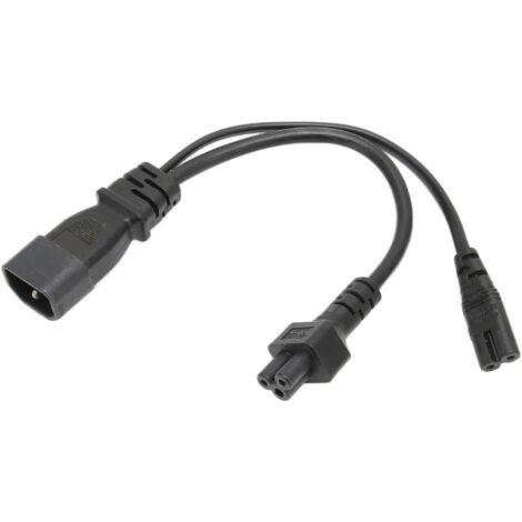 Câble d'extension étanche IEC320 C14 mâle vers C5/C7 femelle, 1 entrée 2 sorties, 10A 250V pour moniteurs LCD