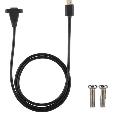 Câble d'extension HDMI mâle-femelle monté sur panneau à fixation par vis avec trou de verrouillage (1,2 m)