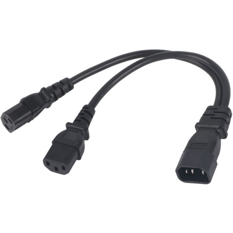 Câble d'extension IEC320 C14 vers 2 x C13, 2500W 10A 250V, pour écrans LCD et périphériques informatiques