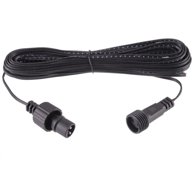 Câble d'extension lumineux Noël étanche IP44 Noir 2 broches mâle/femelle LED basse tension 10 m