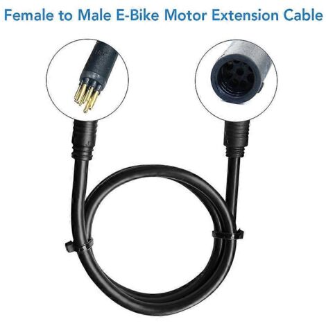 Câble d'extension moteur vélo électrique 9 broches femelle-mâle, résistant à l'eau, pour roue avant/arrière, connexion étanche, compatible e-bike.