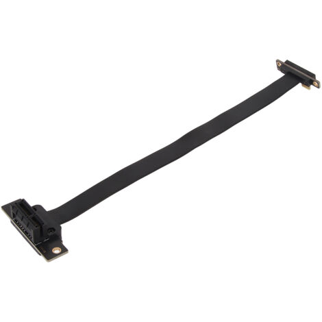 Câble d'extension PCIe 3.0 1x avec double angle droit de 90°, adaptateur carte riser, rallonge ruban de 20 cm / 7,9 pouces