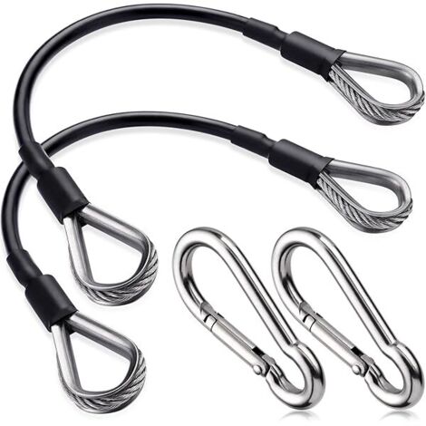 Cable D'Extension Pour Machine De Musculation - Acier Inoxydable Et Gaine Pu - Compatible Avec Appareils Multifonctions - Longueur 25,4 Cm - 2 Pièces