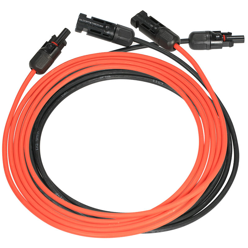 Decdeal - 1 paire de câbles d'extension de panneau solaire 10awg avec connecteur femelle et mâle, Noir et rouge, 10 pieds