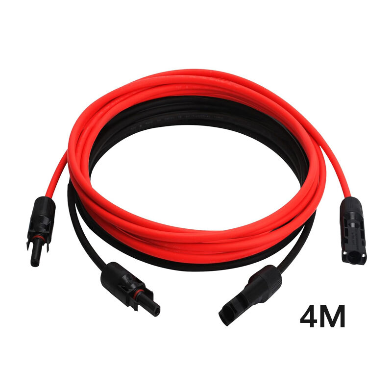 Sjqka - Câble d'extension pour panneau solaire avec connecteur,Noir+Rouge - 4 m 4 mm²