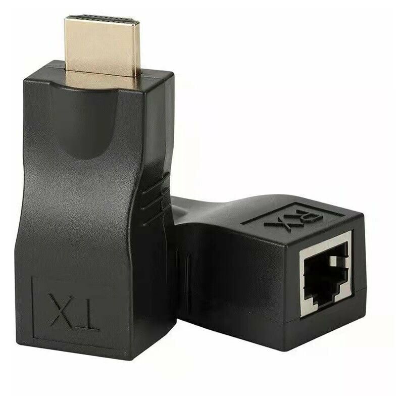 Câble d'extension réseau RJ45 vers HDMI 1.4, 30 m sur LAN Ethernet 5e / 6 Cat. Prise en Charge du convertisseur RJ45 HDMI Cat 3D 4K pour PS3 HDTV