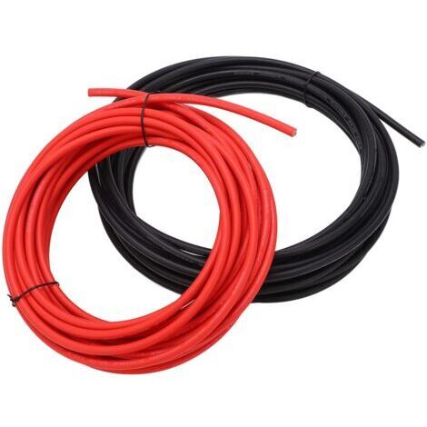 Câble d'extension solaire, résistance à la corrosion Fil solaire 2 pièces double isolation pour système de centrale électrique 6mm² 20m