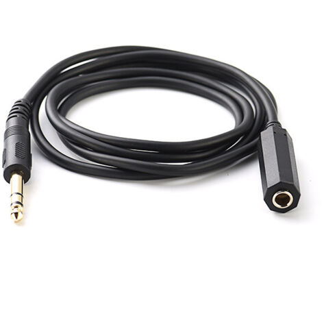 Câble d'extension stéréo mâle-femelle en cuivre étamé de 6,35 mm pour microphones, haut-parleurs et guitares  câble audio double canal de 6,5 mm.