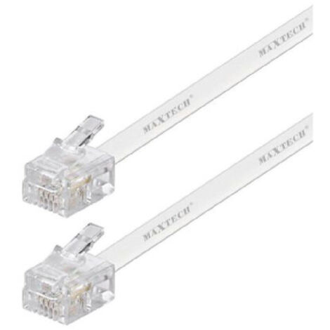 Câble D'extension Téléphonique Rj11 5 M Maxtech Pour Modem Et Connexion Téléphonique Rj11 - 5 M