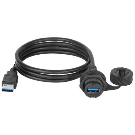 Câble d'extension USB 2.0/3.0 mâle-femelle étanche IP67 pour montage sur panneau - USB 3.0