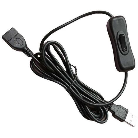 Câble d'extension USB 2.0 avec interrupteur marche/arrêt, connecteur mâle vers femelle