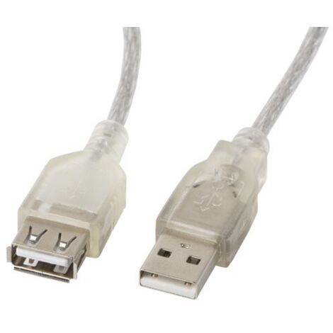 Câble d'extension USB 2.0 Lanberg AM-AF 1,8 m Ferrite Transparent