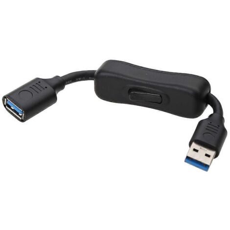 Câble d'extension USB 3.0 avec interrupteur marche/arrêt - 0,1 mètre