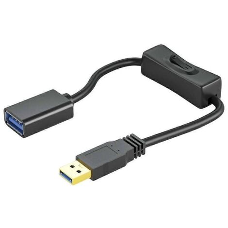 Câble d'extension USB 3.0 avec interrupteur marche/arrêt - 1 mètre - Synchronisation des données
