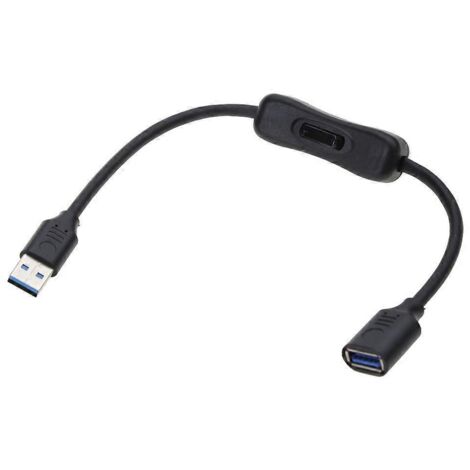 Câble d'extension USB 3.0 avec interrupteur marche/arrêt - Longueur 0,3 mètre