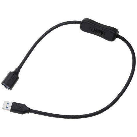 Câble d'extension USB 3.0 avec interrupteur marche/arrêt - Longueur 0,5 mètre