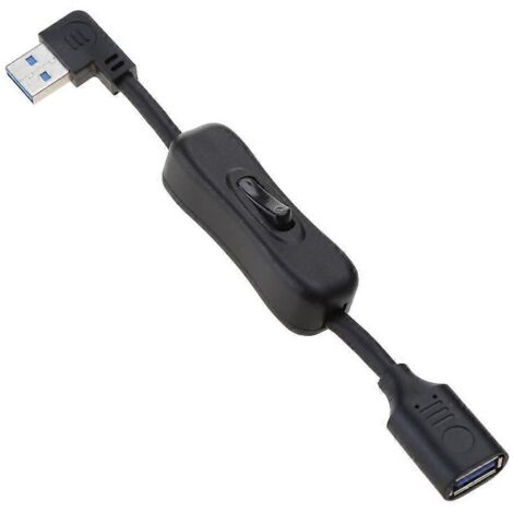 Câble d'extension USB 3.0 avec interrupteur pour ventilateurs, lampe de bureau LED - 0.1m