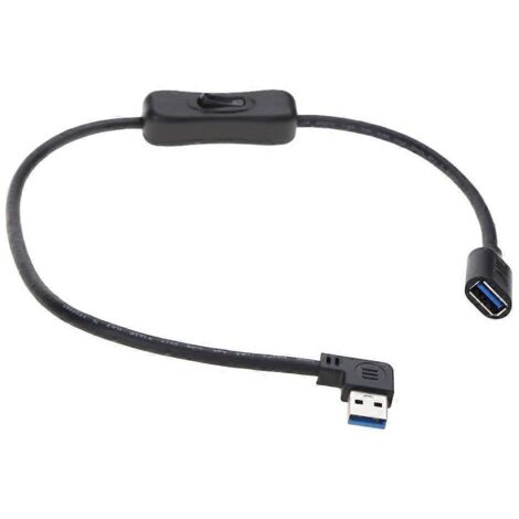 Câble d'extension USB 3.0 avec interrupteur pour ventilateurs, lampe de bureau LED - 0,5 m