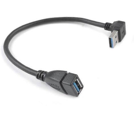 Câble d'extension USB 3.0 coudé à 90 degrés, adaptateur mâle-femelle vers le haut--