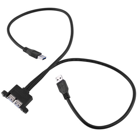 Câble d'extension USB 3.0 mâle à femelle avec fixation par vis - Double port USB-A