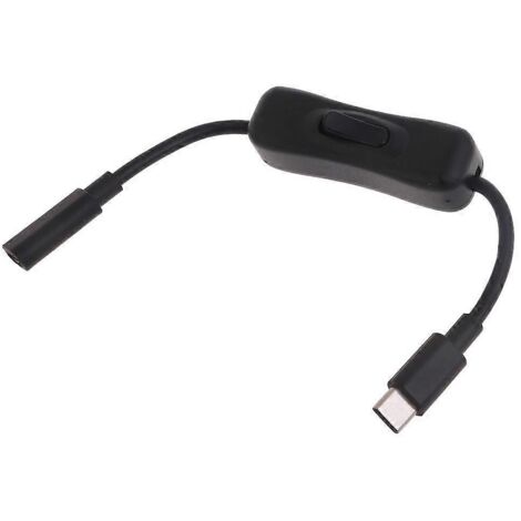 Câble d'extension USB-C avec interrupteur marche/arrêt intégré pour Raspberry Pi 4 et Android