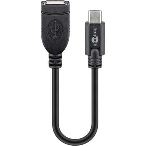 Câble D'extension USB-C™, Noir, convient aux appareils dotés d'un port USB-C™. Longueur de câble 0.2 m