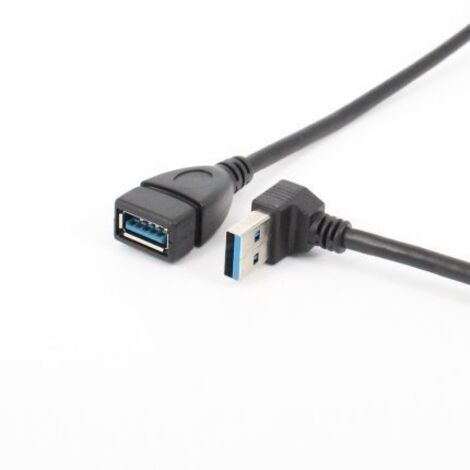 Câble d'extension USB, câble de données coudé USB 3.0 mâle vers femelle, câble adaptateur d'extension USB 3.0 coudé haute vitesse.