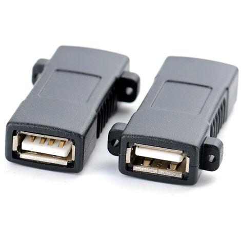 Câble d'extension USB femelle-femelle, port USB 2.0A femelle vers port A femelle, adaptateur double femelle USB 2.0 avec ergots de verrouillage.