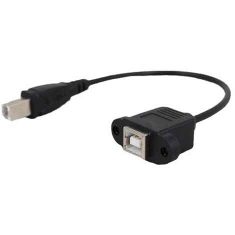 Câble d'extension USB mâle/femelle avec trous de vis en forme d'oreille et fiche mâle/femelle imprimée pour la fixation du déflecteur avec fil de cuivre en forme d'oreille.