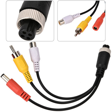 Câble d'extension vidéo pour caméra de recul, connecteur AV femelle-femelle avec alimentation DC pour moniteur voiture