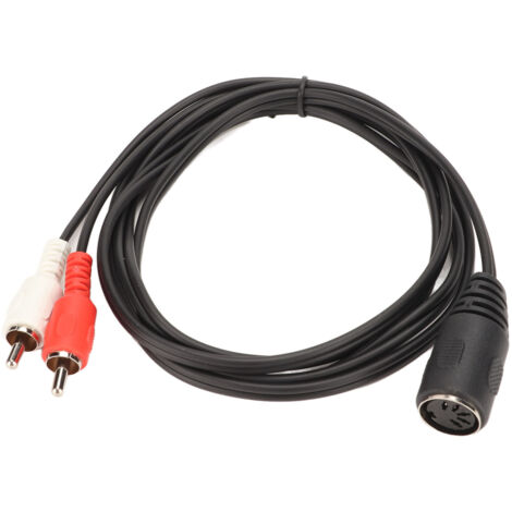 Câble DIN femelle à 5 broches vers 2 RCA mâle, adaptateur sonore à forte adhérence pour lecteur CD, magnétoscope DVD, 4,9 pieds