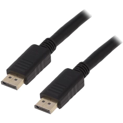 Cable DisplayPort 1.2 prise male des deux cotes 3D 4K UHD 10m - Noir