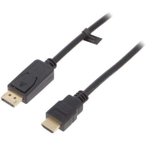 Cable DisplayPort 1.2 prise male HDMI prise male 3D 4K 1m - Noir