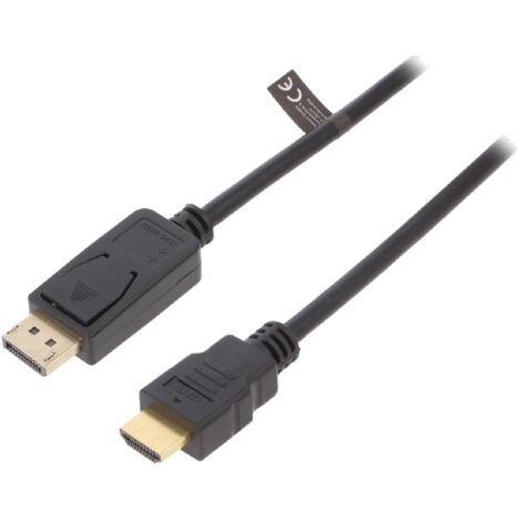 Cable DisplayPort 1.2 prise male HDMI prise male 3D 4K 3m - Noir