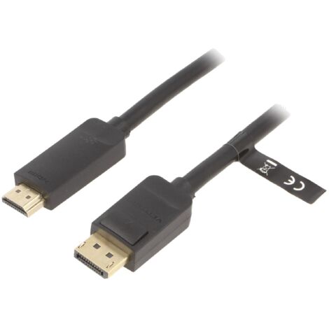 Cable DisplayPort male HDMI male 1.5m noir