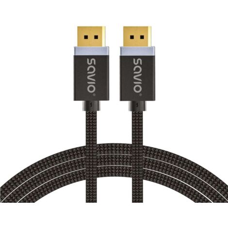 Câble DisplayPort v1.4 Savio CL-165 (M/M) 1m noir