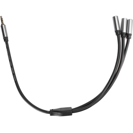 Câble diviseur audio 3.5mm 1 mâle vers 3 femelles, 0.3m, haute compatibilité stéréo