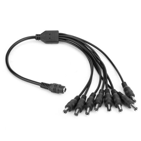Câble diviseur d'alimentation 1 femelle vers 8 mâles 12V DC pour caméras de surveillance