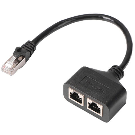 Câble diviseur Ethernet - Adaptateur RJ45 mâle vers double femelle, prolongateur réseau LAN passif