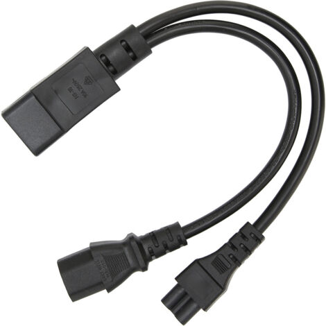 Câble diviseur IEC 320 C14 mâle vers C13 et C5 femelle, 10A 250V, pour double alimentation électrique