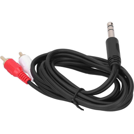 Câble Diviseur Stéréo Y 6.35mm Mâle vers Double RCA Adaptateur Audio