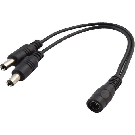 Cable Divisor Corriente CC para CCTV 5.5x2.1mm 0.15 M Negro