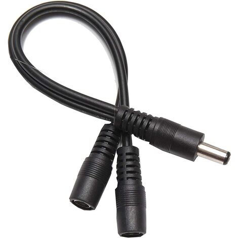 Cable Divisor Corriente CC para CCTV 5.5x2.1mm macho 0.30 M Negro